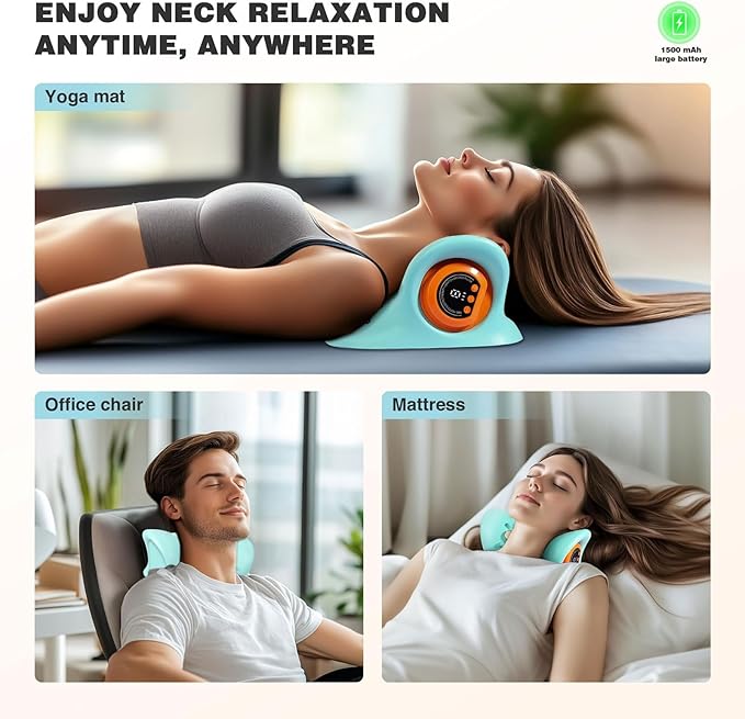 EMS Neck Massager with Heat – Electric Pulse Therapy for Neck & Shoulder Pain Relief