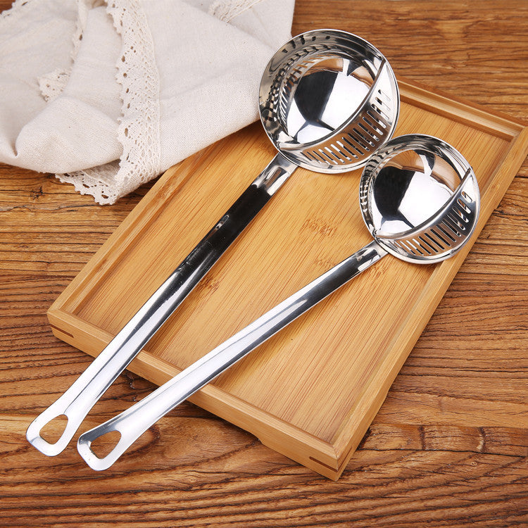 Stainless Steel Oil Separator & Colander Ladle Set (2 Pieces) – Deep Strainer Spoon