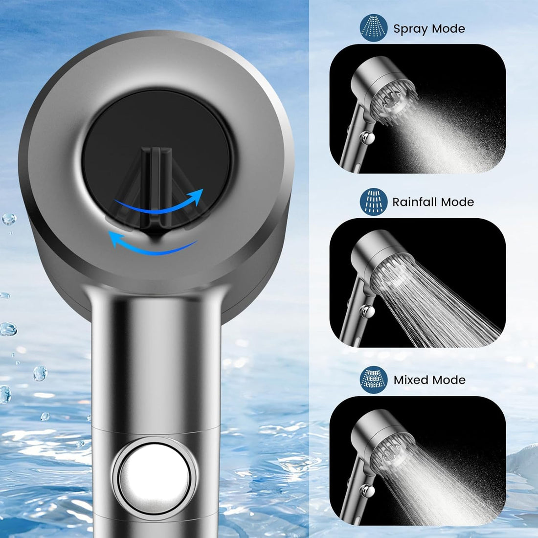 High Pressure Filtered Shower Head with Massage Function